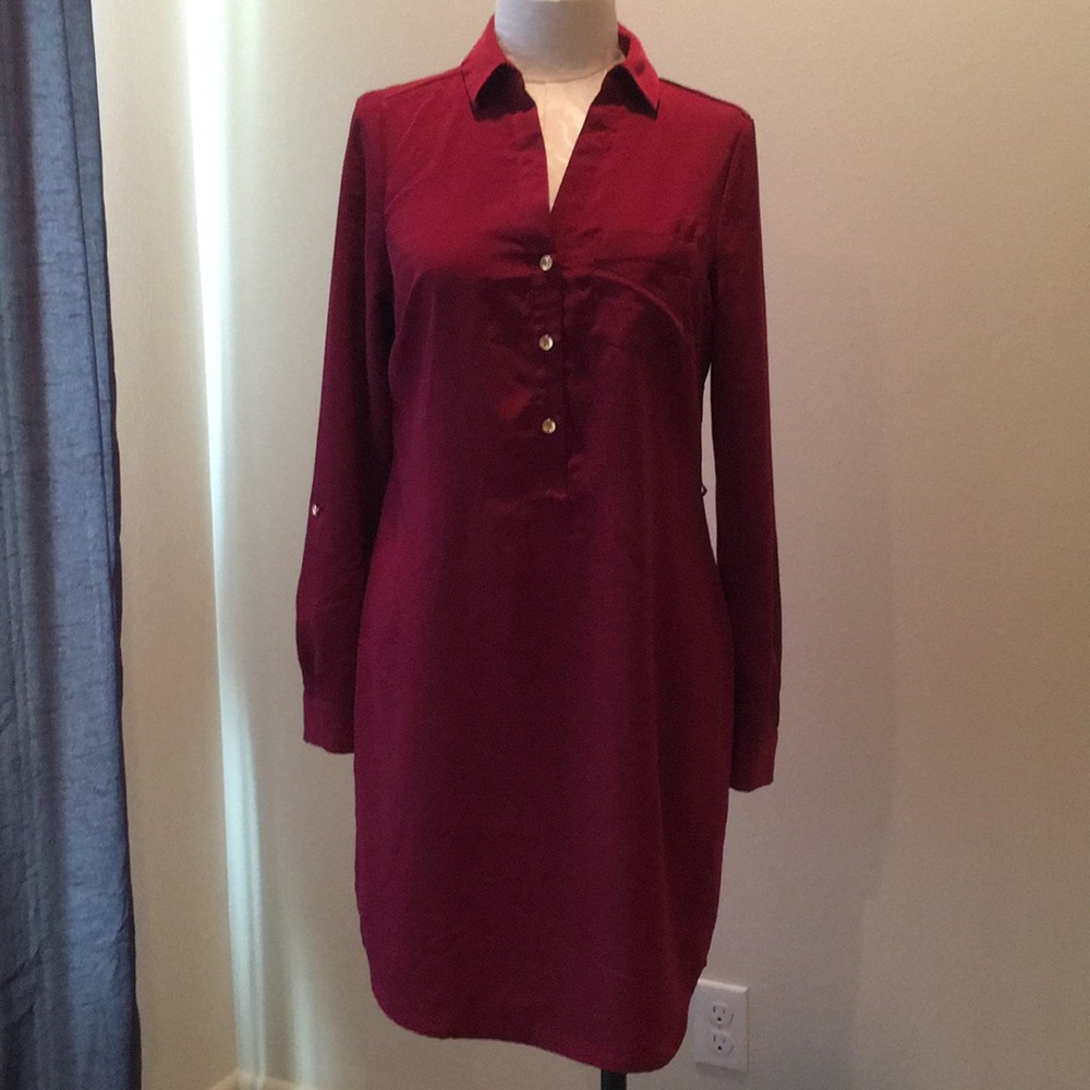 The Limited Button Down Long Sleeve Shift Dress